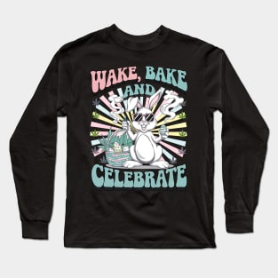 Easter Bunny Marijuana Cannabis Stoned 420 Weed Happy 420 Long Sleeve T-Shirt